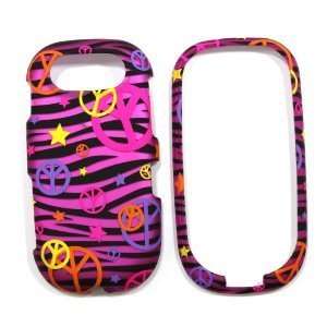  P2020 Colorful Peace Sign on Hot Pink Zebra Strips 