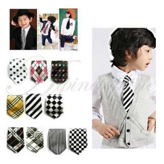Fashion Kids Baby Boys Childrens Neck Ties Necktie With Elastic Ten 