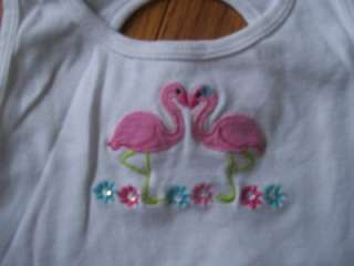 GYMBOREE White Keyhole Flamingo Summer Jewel Shirt 4  