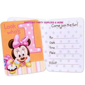 Minnie Mouse 1st Birthday Invitations Party Supplies  