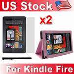 Pink Leather Cover Case Sleeve Stand for  Kindle Fire 7 Tablet 