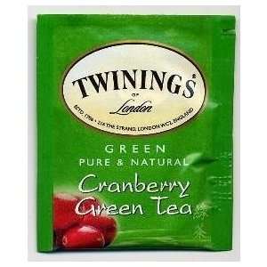 Twinings of London Cranberry Green Tea (Box of 20)  
