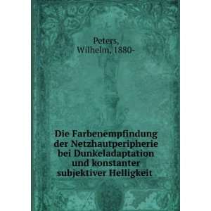   und konstanter subjektiver Helligkeit Wilhelm, 1880  Peters Books