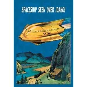 Spaceship Seen Over Idaho   12x18 Framed Print in Black Frame (17x23 