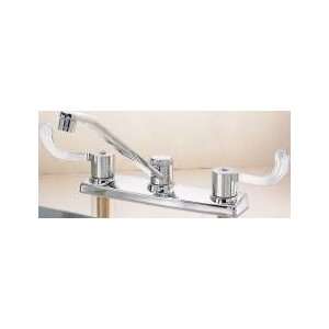   Handle 8 Center Deck Mount Kitchen Faucet with 4 Blade Handles and S