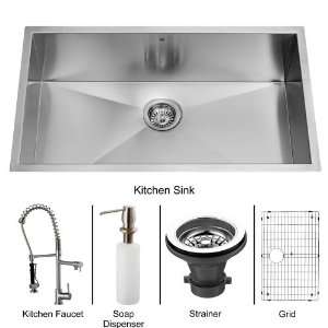 Vigo VG15066 Stainless Steel Kitchen Sink and Faucet Combos Single 
