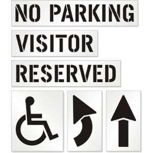  No Parking, Visitor, Reserved, Handicap Symbol, Curved 