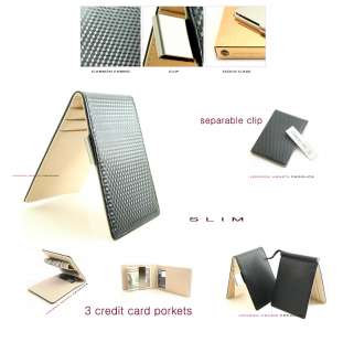 Engraved Money Clip Wallet Card Case Carbon Pattern  