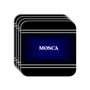 Personal Name Gift   MOSCA Set of 4 Mini Mousepad Coasters (black 