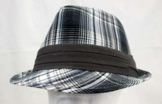 Ole Headwear Fedora Grey Plaid Loop Hat Headgear NEW  