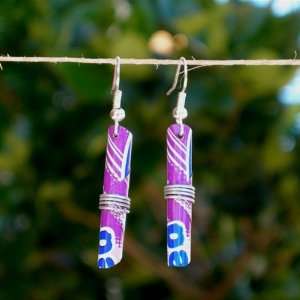  Tin Can Tube Earrings Purple