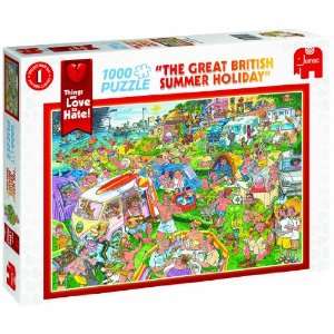   Jumbo British Summer Holiday 1000 Piece Puzzle Toys & Games