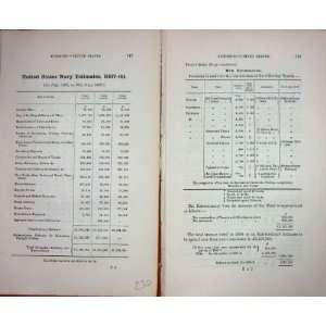   1887 List United States Royal Navy Estimates Expenses