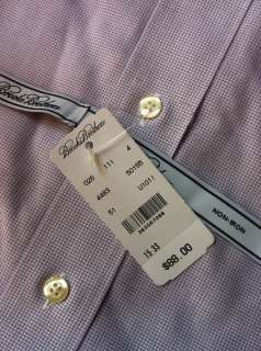NWT Brooks Brothers DRESS SHIRT Purple Micro Check Size 14.5 32 & 17 