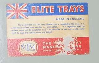 Vintage Metal Floral Motif Tray Elite Trays England  