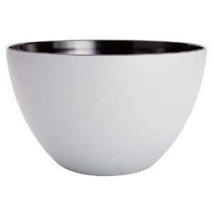  Zak Designs Duo 8 Inch Medium Serve Bowl, Silver and Black 