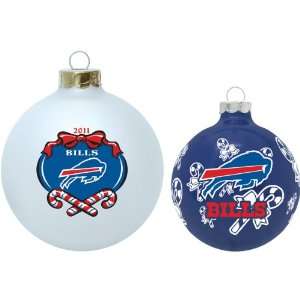  Topperscot Buffalo Bills Round Glass Ornament   2 Pack 