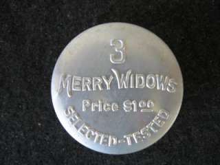 This is Vintage 3 Merry Widows Condom Tin. The tin is in great shape 