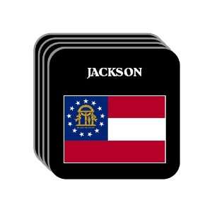 US State Flag   JACKSON, Georgia (GA) Set of 4 Mini Mousepad Coasters