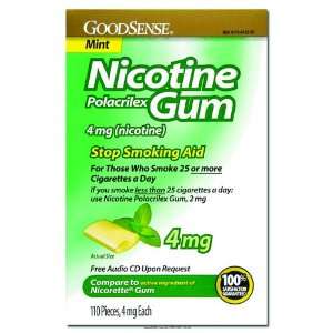  Good Sense Nicotine Gum, Nicotine Mint Gum 4Mg 110Ct, (1 