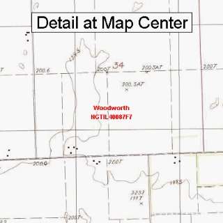  USGS Topographic Quadrangle Map   Woodworth, Illinois 