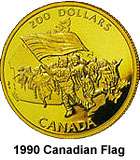1990 CANADA CANADIAN FLAG $200 GOLD COIN LOW MINTAGE  