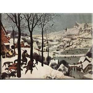  The Hunters in the Snow (Winter) 16x11 Streched Canvas Art 