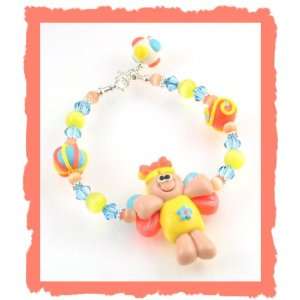  Yellow Fairy Princess Childs Baby Swarovski Bracelet 