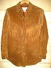VINTAGE INDIE MOD LEATHER SCULLY FRINGE SHIRT JACKET JH COLLECTIBLES 
