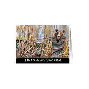  43rd birthday bear humor boat Card Toys & Games