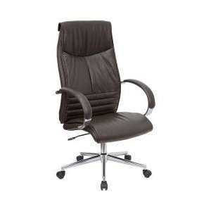  Espresso Brown Leather High Back Executive Office Chair 