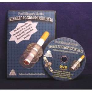  Cigarette Through Quarter DVD with Gimmicked 25¢ By Paul 
