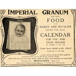  1903 Ad John Carle & Sons Imperial Granum Food for Baby 