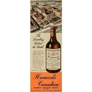 1947 Ad William Importers Harwoods Canadian Whisky   Original Print Ad