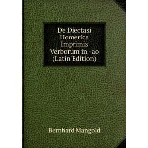 De Diectasi Homerica Imprimis Verborum in  ao (Latin 
