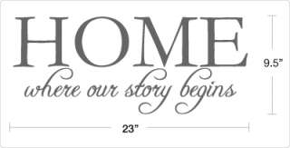 HOME where our story begins   Vinyl Wall Decals Quotes  
