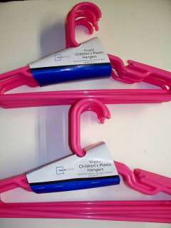 MAINSTAY 20 PACK CHILDRENS CLOTHES HANGERS PINK NEW  
