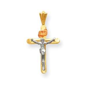  14k Tri color INRI Crucifix Pendant Jewelry