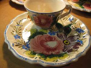 Italy Italian Hand Painted Snack Plate Cup Set #1  