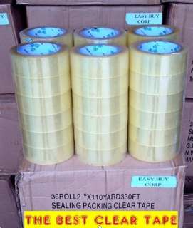 72 ROLLS 2 X 330 CLEAR SEALING PACKING PACKAGING TAPE  