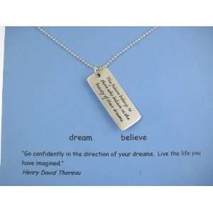  Believe in Your Dreams Silver Necklace Jewelry