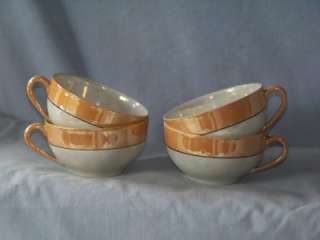 Vintage Noritake lustreware cups orange luster Lustre  