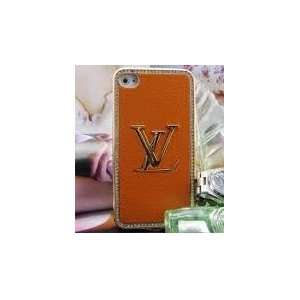 Limited Edition LV ORANGE DIAMOND RIM SKIN with Gold Frame Leather 