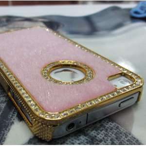   Designer Bling Crystals Case Cover for Apple iPhone 4 4S Pink Soft Fur