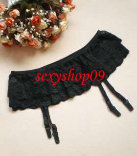 PCS black layer lace Garter Belts + fishnet Stocking  