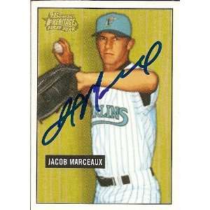  Jacob Marceaux Signed Marlins 2005 Bowman Heritage Card 
