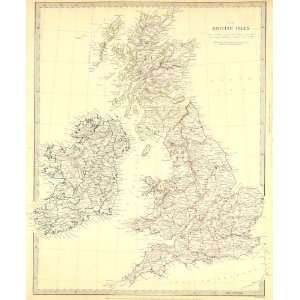 Antique Map of Europe British Isles, 1842 
