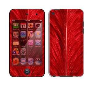 Apple iPod Touch 4th Gen Skin Decal Sticker   Red Feather