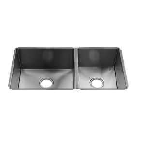  J7 10.75 x 14.5 Undermount Double Bowl Kitchen Sink 