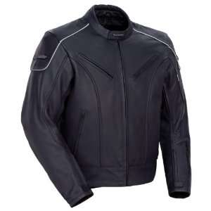   Magnum Matte Black Leather Motorcycle Jacket   Medium 
